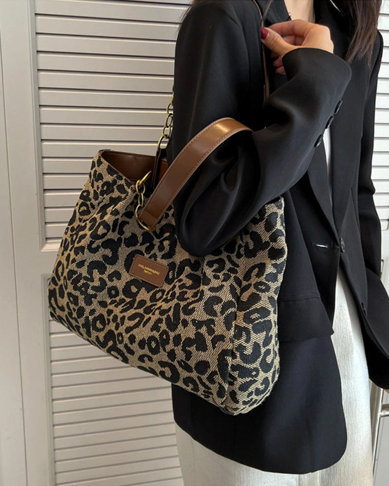 Driftly | Tote Bag Women's Leopard Print Large - product photo 3