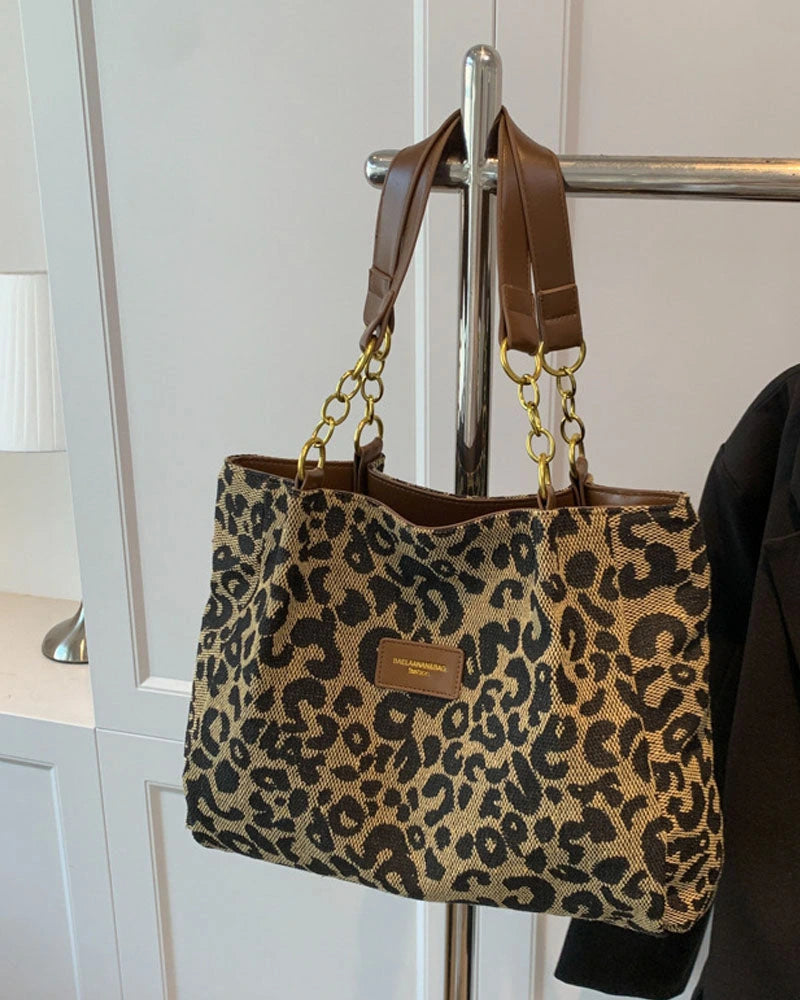 Driftly | Tote Bag Women's Leopard Print Large - product photo 4