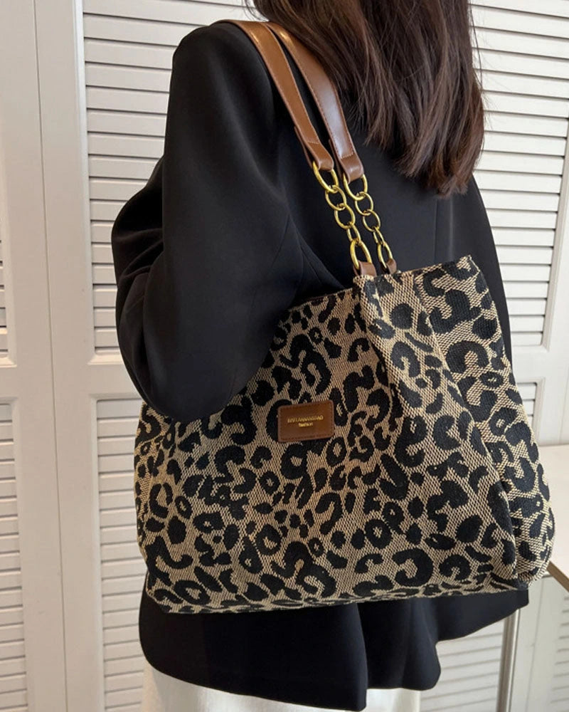 Driftly | Tote Bag Women's Leopard Print Large - product photo 7