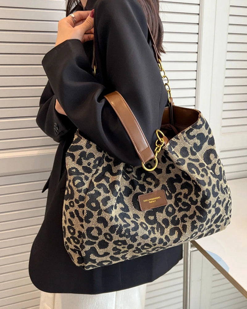 Driftly | Tote Bag Women's Leopard Print Large - product photo 8