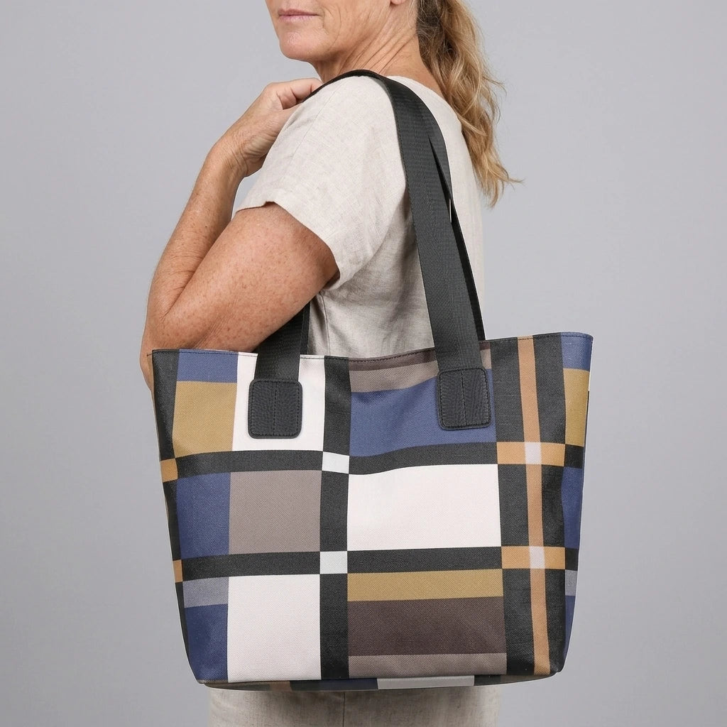 Driftly | Tote Bag Women's Plaid Wide Strap - product photo 2