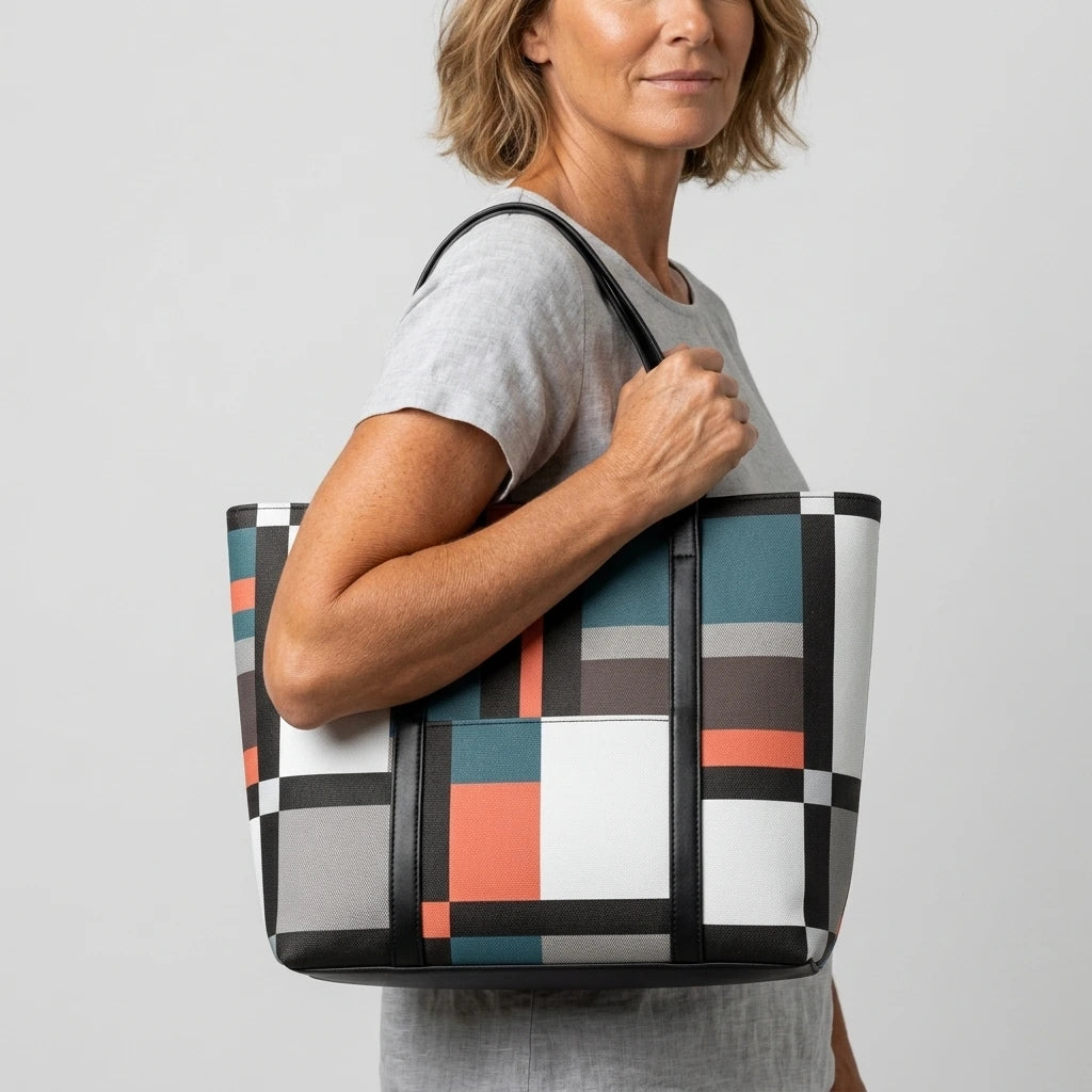 Driftly | Tote Bag Women's Plaid Wide Strap - product photo 4