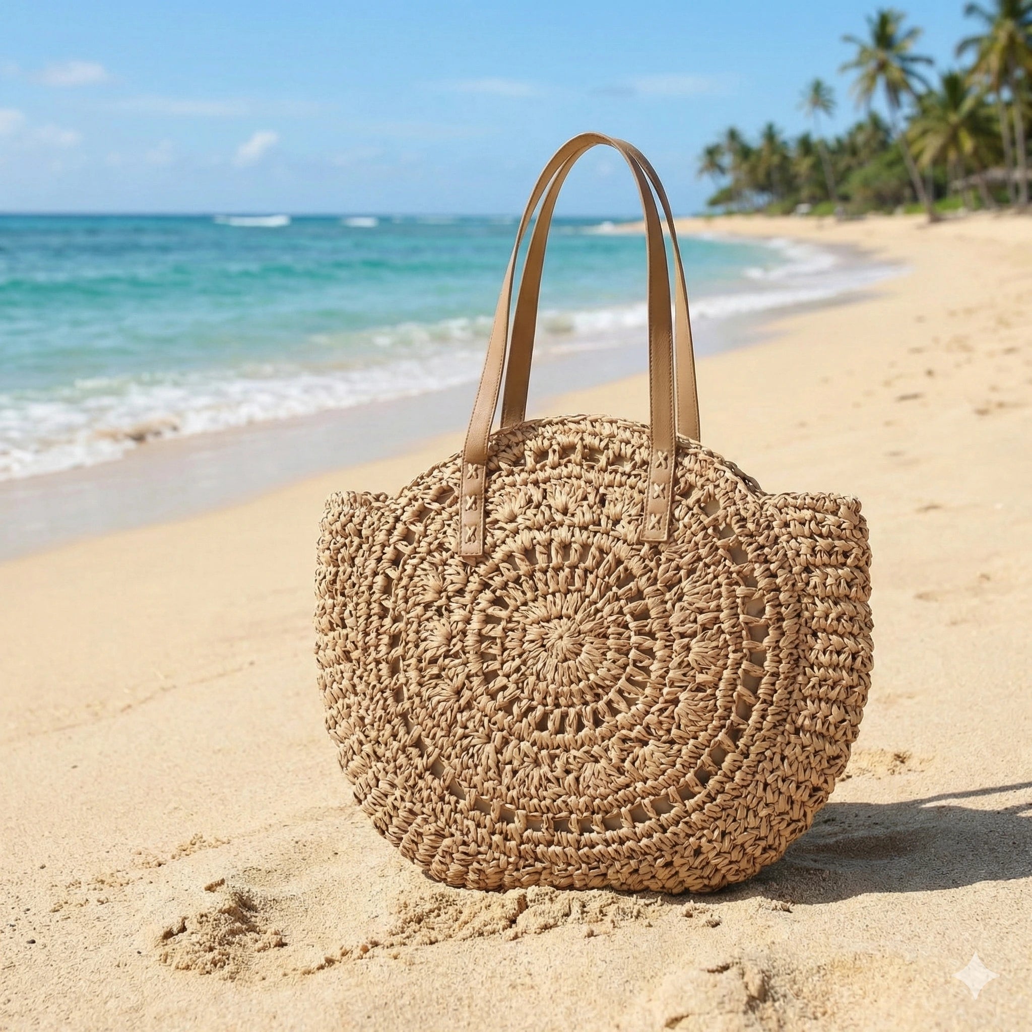 Driftly | Tote Bag Women's Woven Round Shoulder - product photo 3