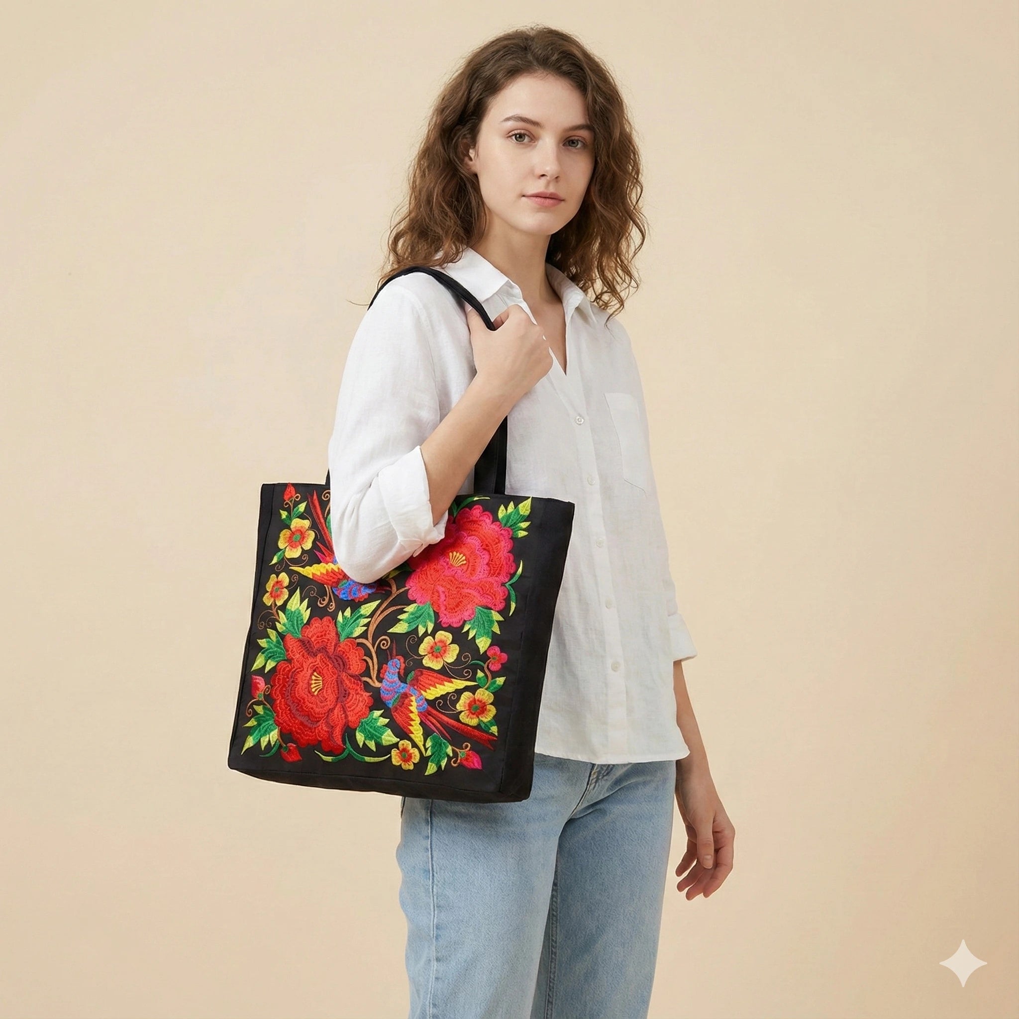 Driftly | Tote Women's Floral Pattern Beach - product photo 2