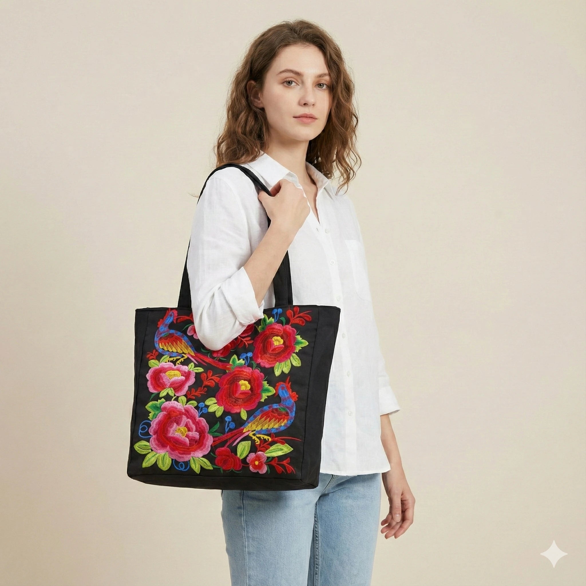 Driftly | Tote Women's Floral Pattern Beach - product photo 4