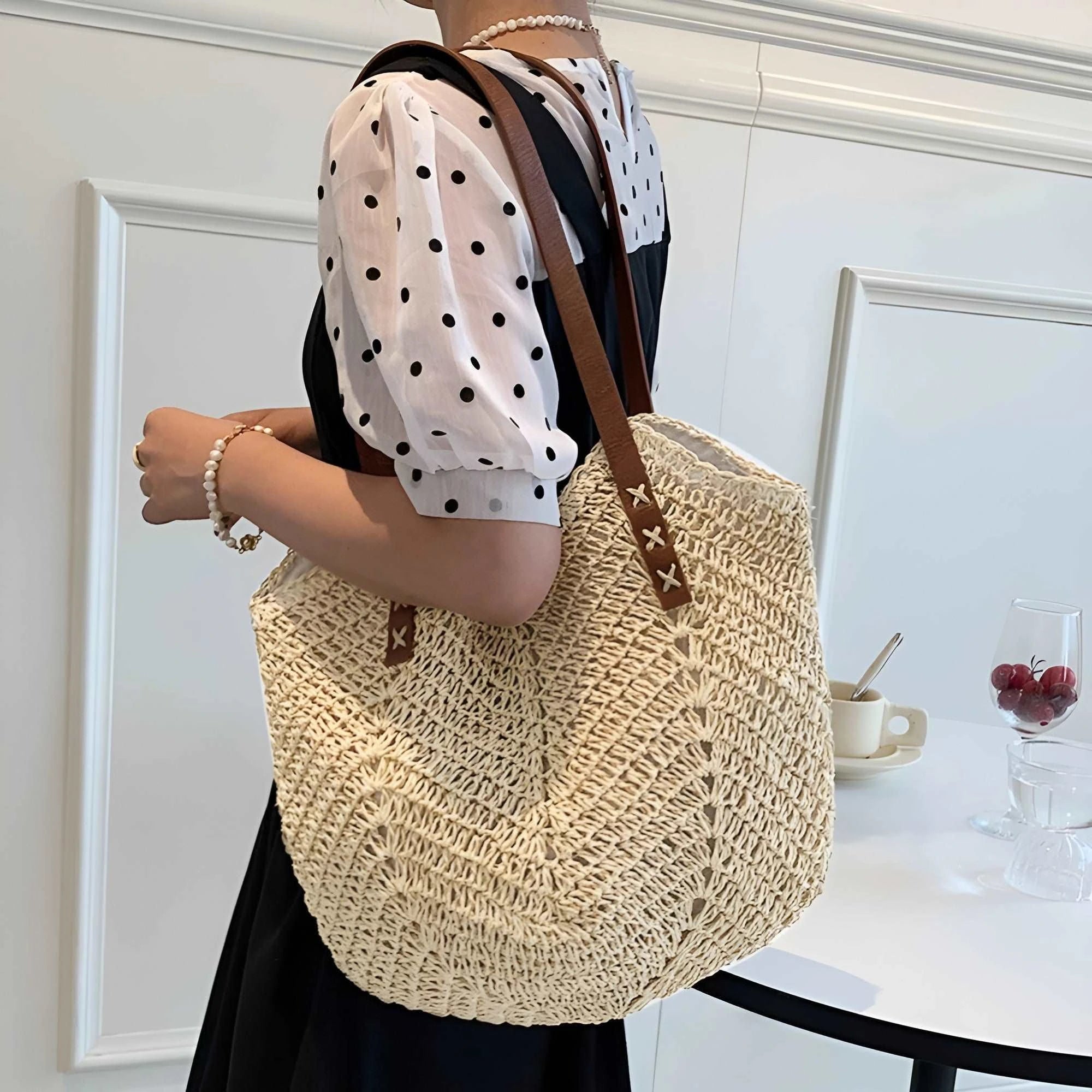 Driftly | Tote Women's Woven Beach Shoulder - product photo 3