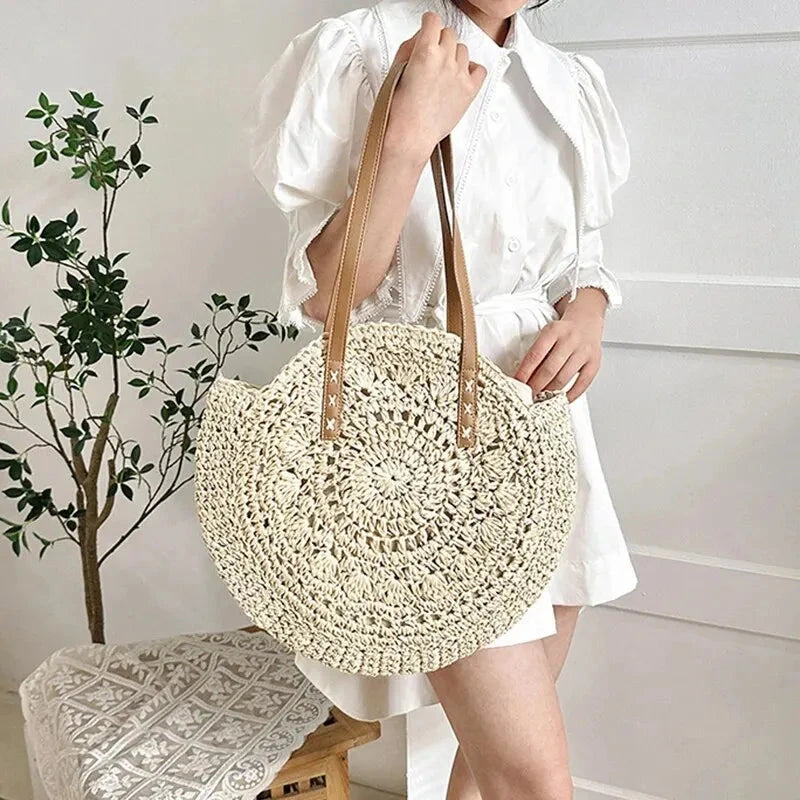 Driftly | Tote Women's Woven Round Beach - product photo 2