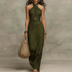 Driftly | Dress Women's Bohemian Halter Linen - Linen