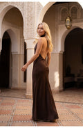 Driftly | Dress Women's Maxi Halterneck - Satin
