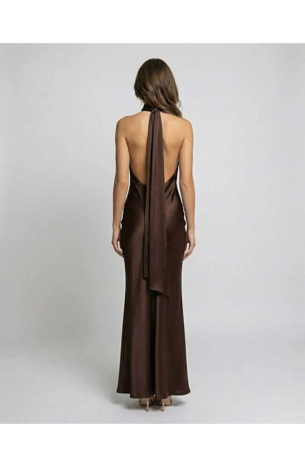 Driftly | Dress Women's Maxi Halterneck - Satin