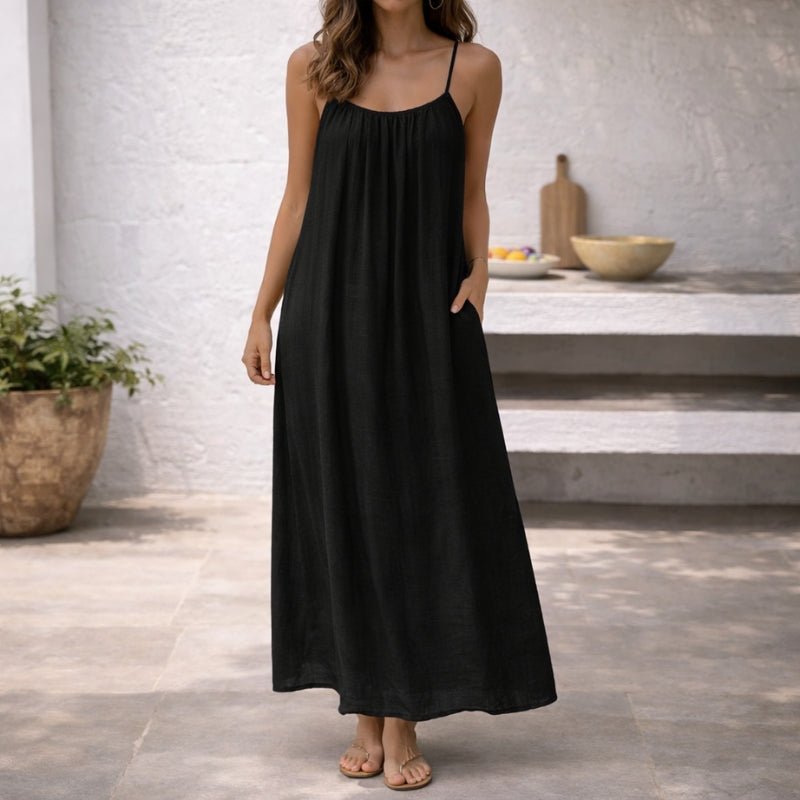 Driftly | Dress Women's Maxi Summer Spaghetti Strap - Linen