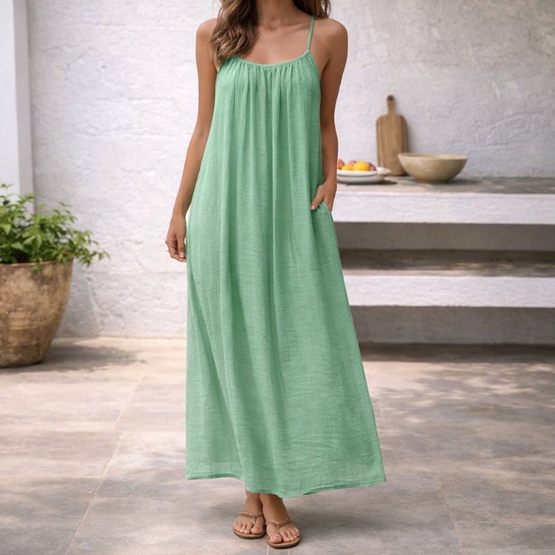 Driftly | Dress Women's Maxi Summer Spaghetti Strap - Linen