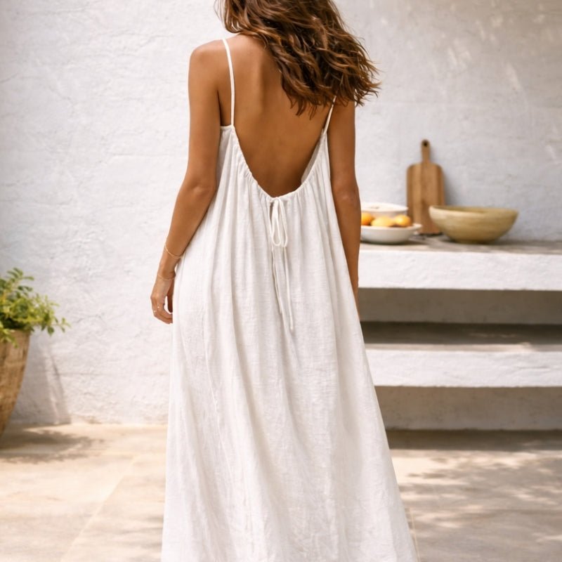 Driftly | Dress Women's Maxi Summer Spaghetti Strap - Linen