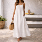 Driftly | Dress Women's Maxi Summer Spaghetti Strap - Linen