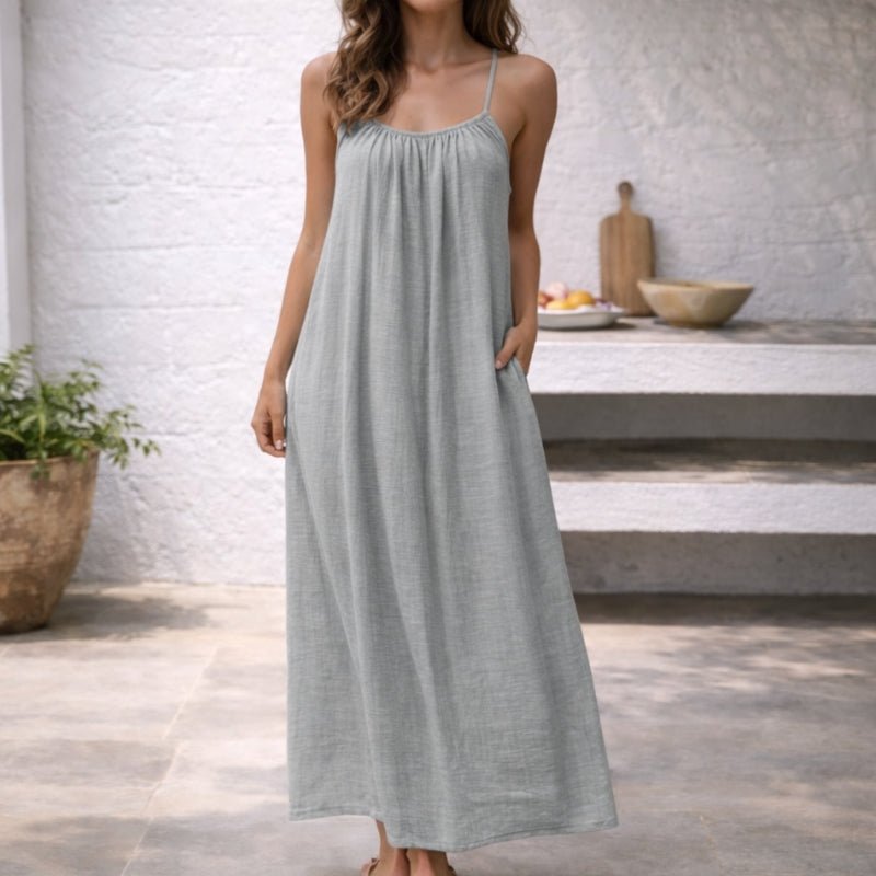 Driftly | Dress Women's Maxi Summer Spaghetti Strap - Linen