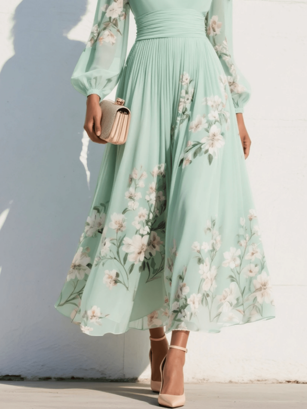 Driftly | Dress Women's Midi Floral Print - Viscose