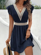 Driftly | Dress Women's Summer V-Neck Flared Mini - Lace