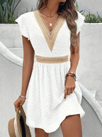 Driftly | Dress Women's Summer V-Neck Flared Mini - Lace