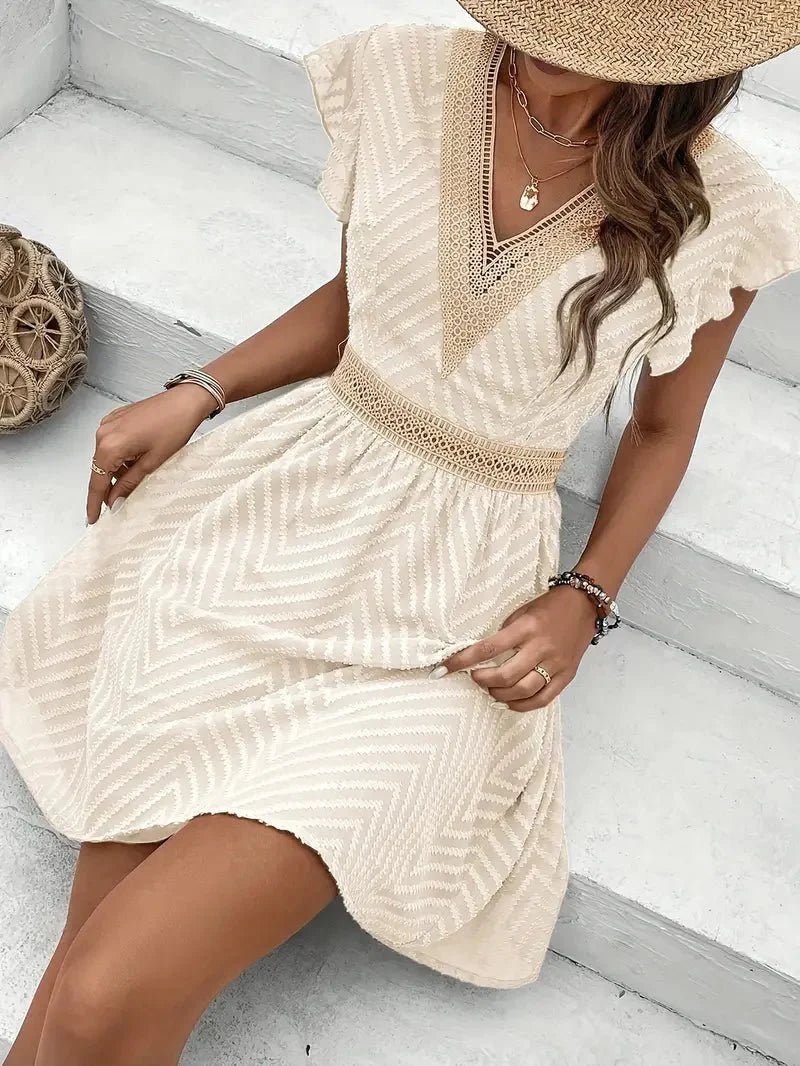 Driftly | Dress Women's Summer V-Neck Flared Mini - Lace